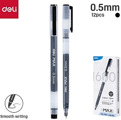 Ручка гелев. Deli Daily Max EG16-BK черн/прозрачный d=0.5мм черн. черн.