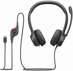 Наушники с микрофоном Logitech H390 черный 1.9м накладные USB оголовье (981-001578)