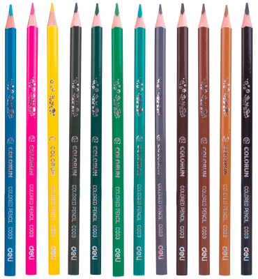 Карандаши цв. Deli EC00320 ColoRun трехгран. тополь 24цв. коробка/европод. (24шт)