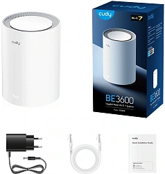 Бесшовный Mesh роутер Cudy M3600 (M3600(1-PACK)) BE3600 10/100/1000BASE-TX белый