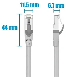 Патч-корд Vention IBHHAA 10Гбит/с STP 4 пары cat.6A Cu molded 0.3м серый RJ-45 (m)-RJ-45 (m)