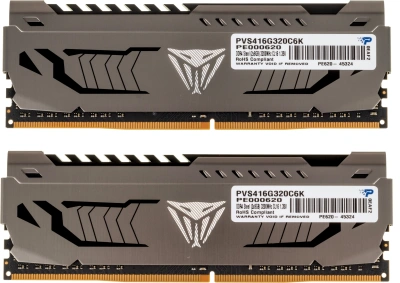 Память DDR4 2x8Gb 3200MHz Patriot PVS416G320C6K Viper Steel RTL Gaming PC4-25600 CL16 DIMM 288-pin 1.35В single rank с радиатором Ret
