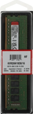 Память DDR4 16Gb 2666MHz Kingston KVR26N19D8/16 VALUERAM RTL PC4-21300 CL19 DIMM 288-pin 1.2В dual rank Ret