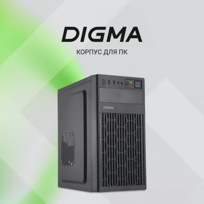 Корпус Digma DCC-MN302 черный без БП mATX 1x80mm 2x120mm 1xUSB2.0 1xUSB3.0 audio