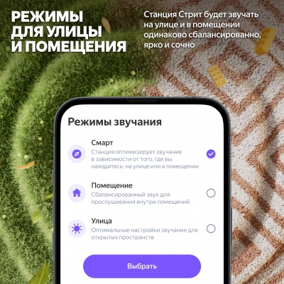 Умная колонка Yandex Стрит Алиса черный 30W 2.0 BT/Wi-Fi 10м 3300mAh (YNDX-00030BLK)