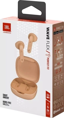 Гарнитура вкладыши JBL Wave Flex бежевый беспроводные bluetooth в ушной раковине (JBLWFLEXBEG)