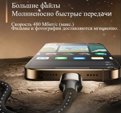 Кабель Romoss CB303A 1746962 USB (m)-USB Type-C (m) 2м черный