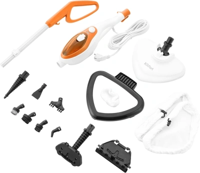 Швабра паровая Kitfort KT-1004-3 1500Вт оранжевый/белый