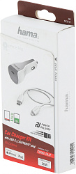 Автомобильное зар./устр. Hama H-183317 30W 3A (PD) USB Type-C для Apple белый (00183317)