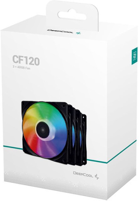 Вентилятор для корпуса Deepcool CF 120 ARGB 120х120x25 черный 4-pin 27дБ (упак.:3шт) (DP-FRGB-RF120-3C) Ret