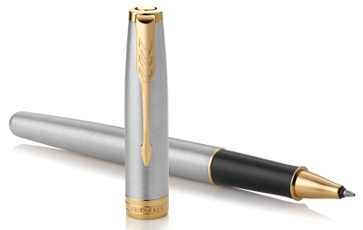 Ручка роллер Parker Sonnet Core T527 (1931506) Stainless Steel GT M черн. черн. подар.кор.