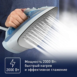Утюг Tefal FV1R15F1 2000Вт белый/голубой