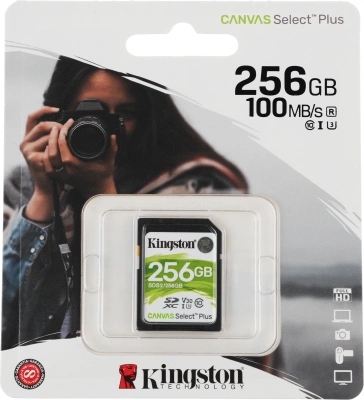 Флеш карта SDXC 256GB Kingston SDS2/256GB Canvas Select Plus w/o adapter