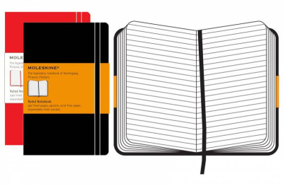 Блокнот Moleskine CLASSIC QP060 Large 130х210мм 240стр. линейка твердая обложка черный