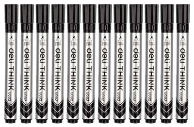 Маркер для досок Deli EU00220 Think скошенный пиш. наконечник 2-5мм черный