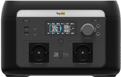 Электростанция портативная TopON Home TOP-H600 160000mAh 3A QC3.0/PD3.0 4xUSB черный/серый (103761)