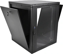 Шкаф коммутационный ЦМО (ШРН-М-12.650-9005) настенный 12U 600x650мм пер.дв.стекл 120кг черный 581мм 25.1кг 180град. 610мм
