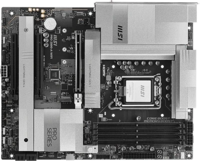 Материнская плата MSI PRO Z890-A WIFI  Soc-1851 Intel Z890 4xDDR5 ATX AC`97 8ch(7.1) 5Gigabit RAID+HDMI