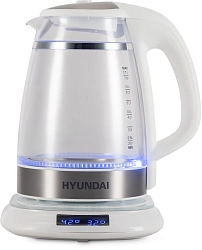 Чайник электрический Hyundai HYK-G5507 1.7л. 2200Вт белый/серебристый корпус: стекло