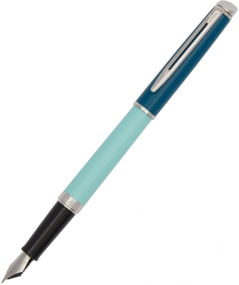 Ручка перьев. Waterman Hemisphere Colour Blocking (2190122) Green CT сталь нержавеющая F подар.кор.