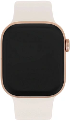 Смарт-часы Apple Watch Series 11 A3333 46мм OLED корп.розовое золото Sport Band рем.белый разм.брасл.:S/M (MEV64LW/A)