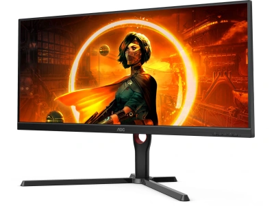 Монитор AOC 34" Gaming U34G3XM/EU черный/красный VA LED 1ms 21:9 HDMI матовая HAS Piv 300cd 178гр/178гр 3440x1440 144Hz FreeSync Premium DP 2K 7.78кг