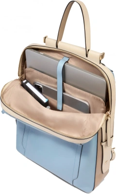 Рюкзак женский Piquadro Circle CA4576W92/AZBE2 бежевый/голубой кожа