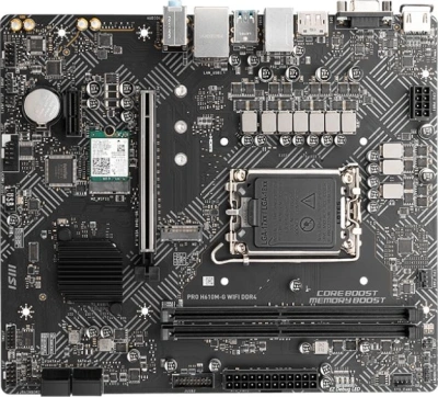 Материнская плата MSI PRO H610M-G WIFI DDR4 Soc-1700 Intel H610 2xDDR4 mATX AC`97 8ch(7.1) GbLAN+VGA+HDMI+DP