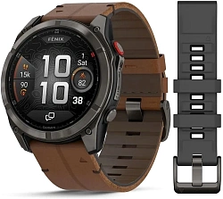 Смарт-часы Garmin Fenix 8 Pro 1.4" AMOLED корп.серый рем.песочный (010-03199-40)