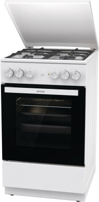 Плита Комбинированная Gorenje GK5A42WF-B белый (металлическая крышка) реш.чугун