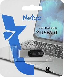 Флеш Диск Netac 8Gb U278 NT03U278N-008G-20PN USB2.0 серебристый/черный