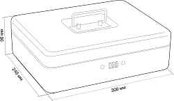 Ящик для денег без номинала Cactus CS-DCB-004 90x300x240 графитовый сталь 1.76кг
