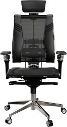 Кресло руководителя эргономичное Метта Yoga Spine Triumph L2 (M06) черный сиденье черный сет./экокожа с подголов. крестов.5-луч. металл хром