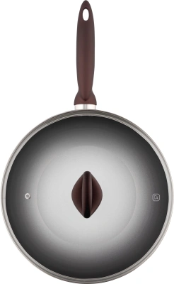 Сковорода ВОК (WOK) Rondell Tierno RDA-1581 круглая 28см покрытие: Xylan Plus ручка несъемная (с крышкой) черный