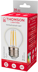 Лампа филам. Thomson Filament TH-B2091 7Вт цок.:E27 шар 220B св.свеч.бел.теп. Globe (упак.:1шт)