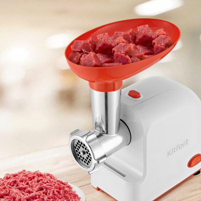 Мясорубка Kitfort КТ-2113-3 1000Вт белый/красный