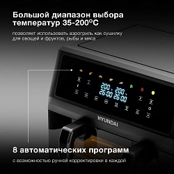 Аэрогриль Hyundai HYF-9089 2400Вт черный