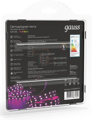 Лента светодиод. Gauss SMD 5м (312000414)