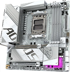 Материнская плата Gigabyte B850M AORUS ELITE WIFI6E ICE SocketAM5 AMD B850 4xDDR5 mATX AC`97 8ch(7.1) 2.5Gg RAID+DP