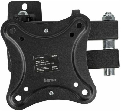 Кронштейн для телевизора Hama Fullmotion черный 10"-27" макс.15кг настенный