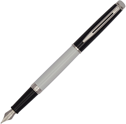 Ручка перьев. Waterman Hemisphere Colour Blocking (2202843) черн/белый F сталь нержавеющая подар.кор.