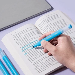 Текстовыделитель Deli EU12S-BL скошенный пиш. наконечник 1-5мм голубой коробка картонная