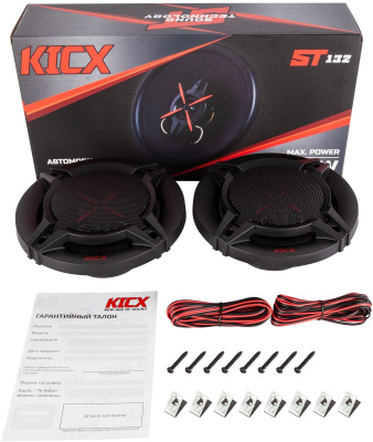 Колонки автомобильные Kicx ST 132 80Вт 89дБ 4Ом 13см (5дюйм) (ком.:2кол.) коаксиальные трехполосные