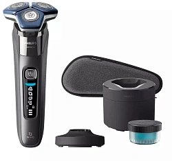 Бритва роторная Philips Series 7000 S7887/55 реж.эл.:3 питан.:аккум. черный/синий
