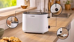 Тостер Bosch TAT2M121 950Вт белый