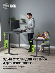 Стол для компьютера Cactus CS-EGD-BBK столешница стекло черный каркас черный