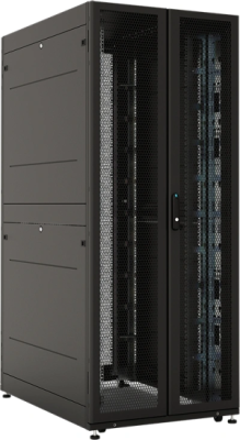 Шкаф серверный ЦМО (ШТК-СП-42.8.12-88АА-9005) напольный 42U 800x1200мм пер.дв.перфор. 2 бок.пан. задн.дв.перфор. направл.под винты 1350кг черный 883мм 174кг 1950мм