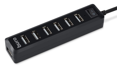 Разветвитель USB 2.0 Buro BU-HUB7-1.0-U2.0 7порт. черный