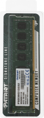 Память DDR3 8Gb 1333MHz Patriot PSD38G13332 RTL PC3-10600 CL9 DIMM 240-pin 1.5В dual rank Ret