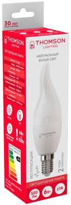 Лампа светодиодная Thomson TH-B2026 6Вт цок.:E14 свеча 220B 4000K св.свеч.бел.нейт. Tail Candle